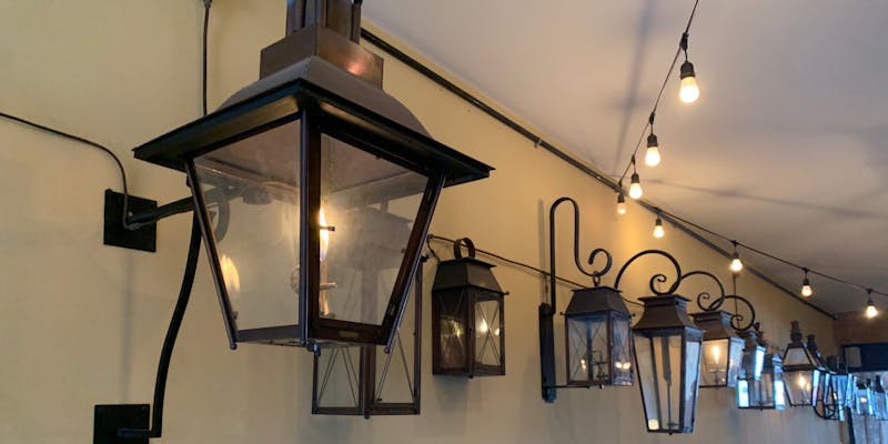 Gas lamps.