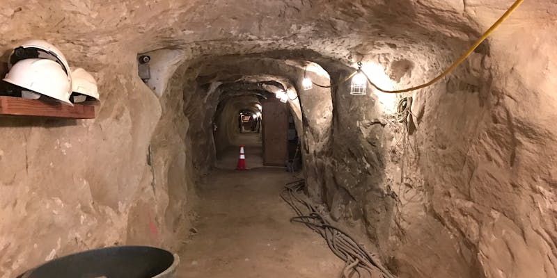 Inside the sand mine.