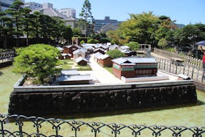 The scale model of Dejima on Dejima.
