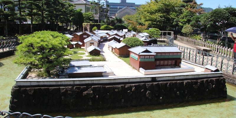 The scale model of Dejima on Dejima.