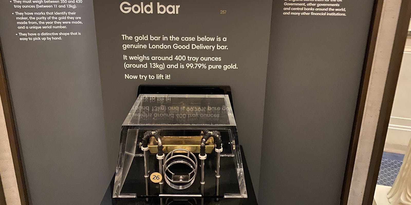 A gold bar you can touch.