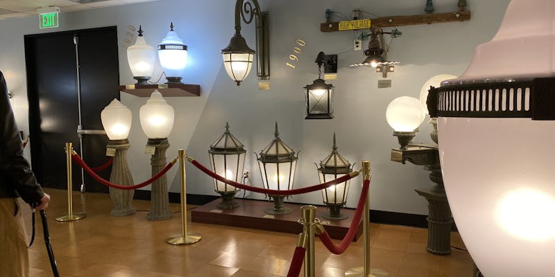 Street lights in the museum.
