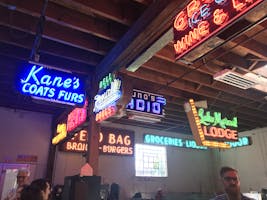 An impressive collection of neon signs.