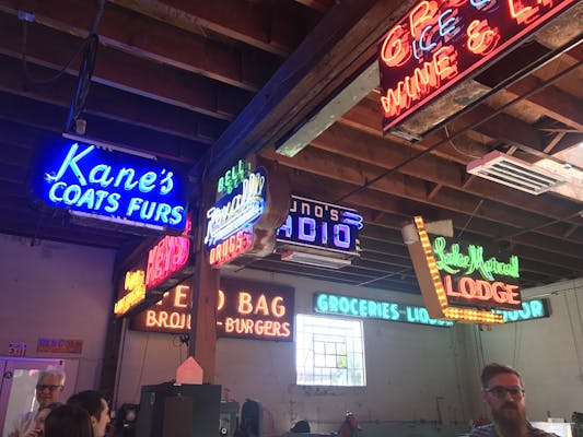 An impressive collection of neon signs.