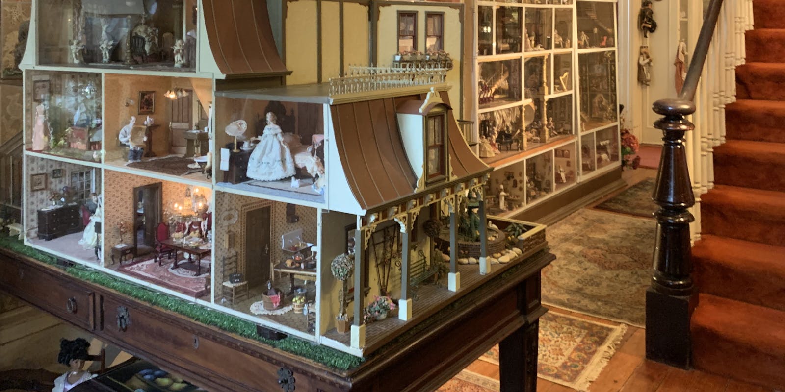 Dolls houses in the hall.