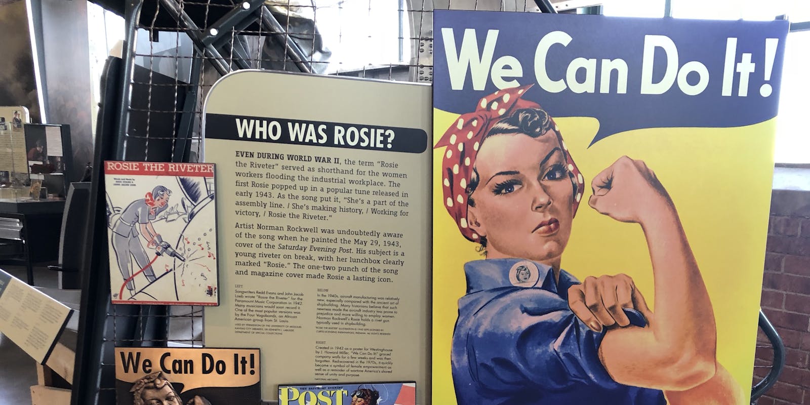 Rosie the Riveter posters in the museum.
